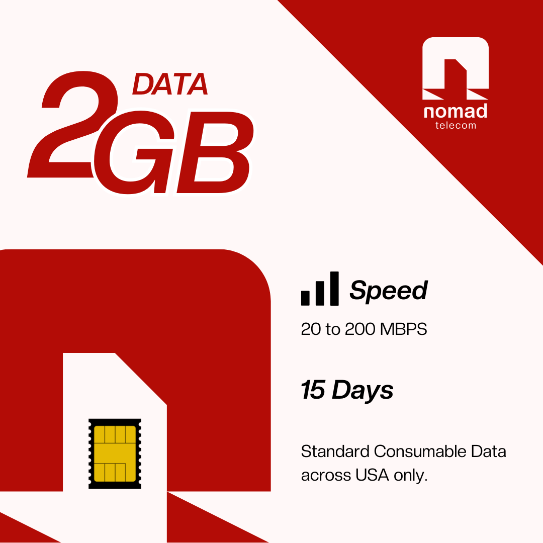 Nomad Essentials: 2GB Consumable e-SIM, 15 Days (USA Coverage)