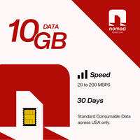 Nomad Essentials: 10GB Consumable e-SIM, 30 Days (USA Coverage)