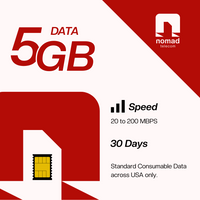 Nomad Essentials: 5GB Consumable e-SIM, 30 Days (USA Coverage)