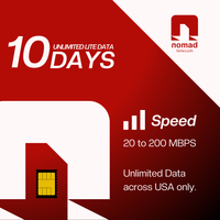 Nomad Unlimited Lite: 10 Days Unlimited Data e-SIM (USA Coverage)